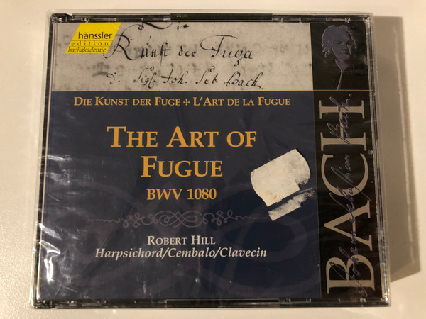 Johann Sebastian Bach - The Art Of Fugue BWV 1080 - Robert Hill (harpsichord) / Hänssler Edition Bachakademie 2x Audio CD 1998 / CD 92.134