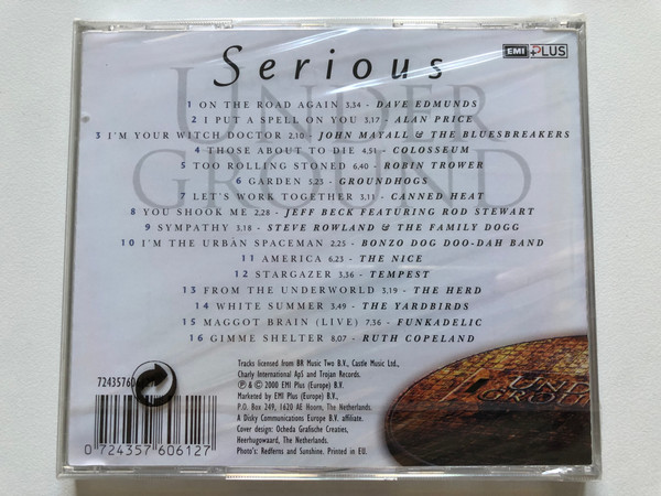 Serious Underground / Steve Rowland & The Family Dog, Funkadelic, Robin Trower, Dave Edmunds, Colosseum, Tempest, Ruth Copeland / EMI Plus Audio CD 2000 / 724357606127
