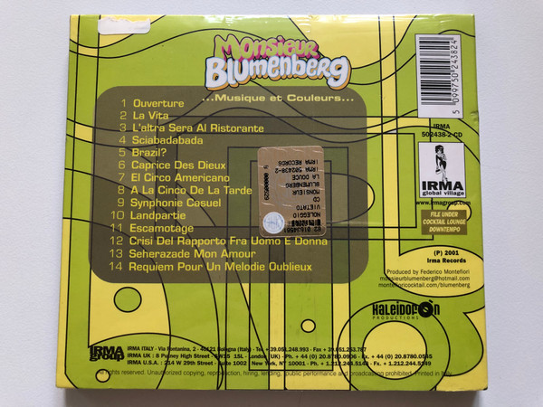 Monsieur Blumenberg – ...Musique Et Couleurs... / Irma Records Audio CD 2001 / 502438-2