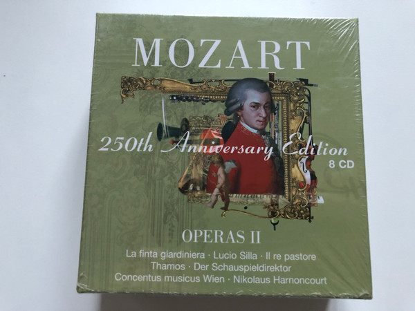 Mozart - 250th Anniversary Edition - Operas II: La Finita Giardiniera, Lucio Silla, Il Re Pastore, Thamos, Der Schauspeildirektor / Concentus Musicus Wien, Nikolaus Harnoncourt / Warner Classics 8x Audio CD 2005, Box Set / 2564 62330-2