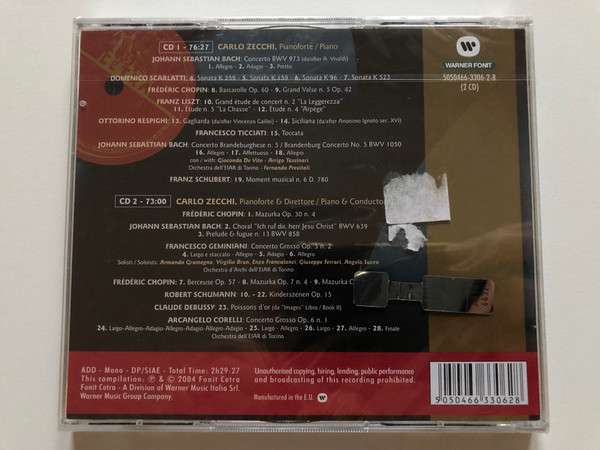 Carlo Zecchi (1937-1943) - Prime Registrazioni CETRA - Early CETRA Recordings / Gioconda De Vito, Arrigo Tassinari, Fernando Previtali, Armando Gramegna / Warner Fonit 2x Audio CD 2004 / 5050466-3306-2-8