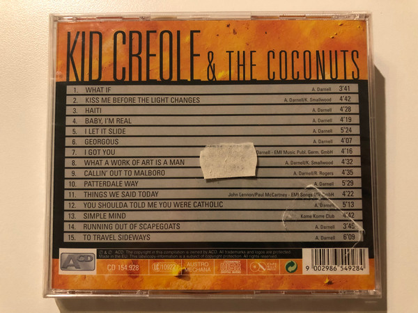 Kid Creole & The Coconuts / Haiti, Baby, I'm Real, I Let It Slide, Simple Mind, To Travel Sideways / ACD Audio CD / CD 154.928
