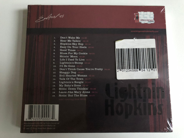 Lightnin' Hopkins – Shinin' Moon / Kings Road Audio CD / KRMCD004