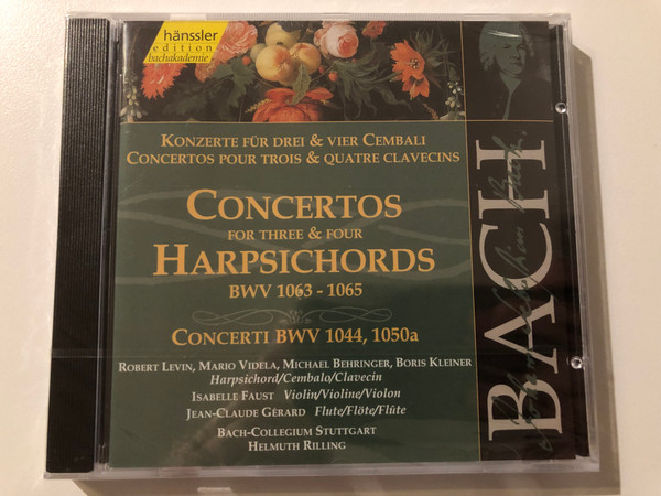 Johann Sebastian Bach - Concertos for Three & Four Harpsichords BWV 1063-1065, Concertis BWV 10044, 1050a / Robert Levin, Mario Videla, Michael Behringer, Boris Kleiner (harpsichord), Isabelle Faust / Hänssler Classic Audio CD 2000 / CD 92.130 