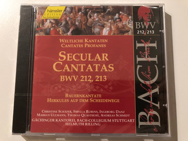 Johann Sebastian Bach - Secular Cantatas BWV 212, 213 / Bauernkantate, Herkules auf dem Scheidewege / Christine Schäfer, Sibylla Rubens, Ingeborg Danz, Markus Ullmann, Thomas Quasthoff / Hänssler Classic Audio CD 2000 / CD 92.067