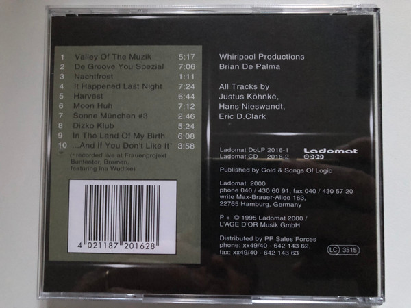 Whirlpool Productions – Brian De Palma / Ladomat 2000 Audio CD 1995 / LADOMAT 2016-2