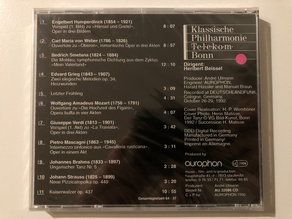 Faszination Klassik / Klassische Philharmonie Telekom Bonn / Aurophon Audio CD 1992 / AU 32086