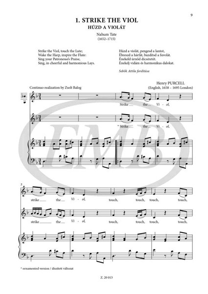 A Panorama of Songs 3/b, Easy songs from four centuries in six languages for low voice, Sheet music and download code / Hegedüs Gönczy Katalin / Editio Musica Budapest Zeneműkiadó / 2019 