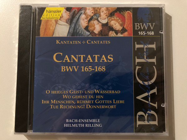 Johann Sebastian Bach - Cantatas BWV 165-168 / O heiges Geist -und Wasserbad; Wo gehest du hin; Ihr Menschen, rühmet Gottes liebe; Tue Rechung! Donnerwort / Bach-Ensemble, Helmuth Rilling / Hänssler Classic Audio CD 2000 / CD 92.050