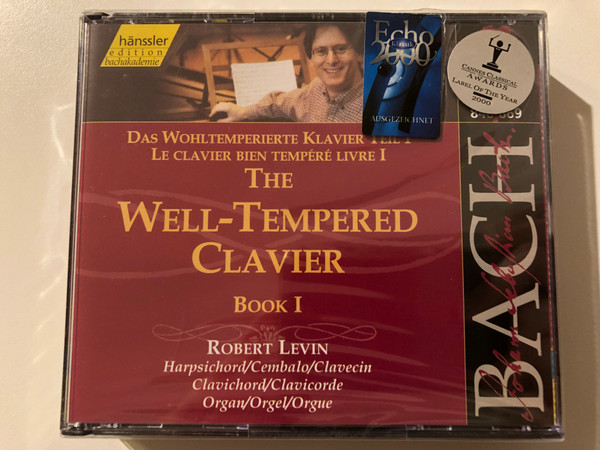 Johann Sebastian Bach - The Well-Tempered Clavier Book I / Robert Levin - harpsichord, clavichord, organ / Hänssler Edition Bachakademie 2x Audio CD 2000 / CD 92.116 