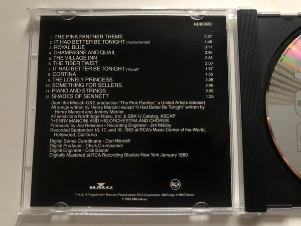 The Pink Panther - Music from the Film Score Composed and Conducted by Henry Mancini / BMG Audio CD / ND80832