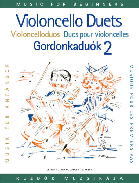 Violoncello Duets 2 / Edited by Pejtsik Árpád / Editio Musica Budapest Zeneműkiadó / 1999 / Gordonkaduók kezdők számára 2 / Közreadta Pejtsik Árpád