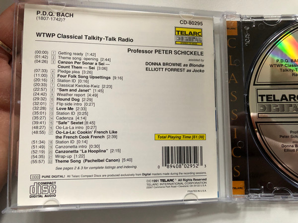 P.D.Q. Bach – WTWP Classical Talkity-Talk Radio / Telarc Audio CD 1991 / CD-80295