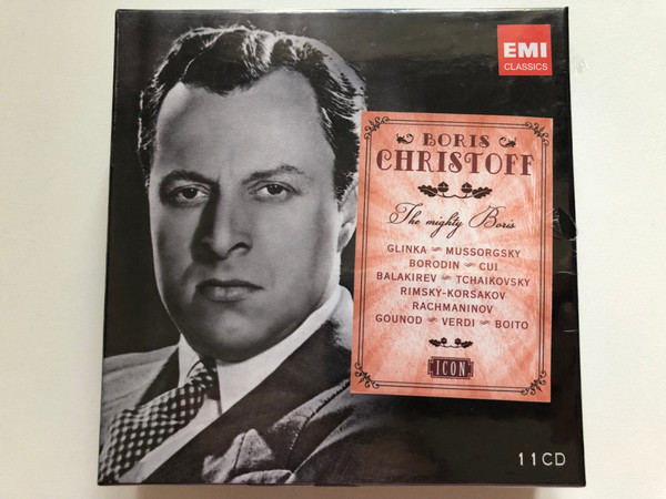 Boris Christoff – The Mighty Boris / Glinka, Mussorgsky, Borodin, Cui, Balakirev, Tchaikovsky, Rimsky-Korsakov, Rachmaninov, Gounod, Verdi, Boito / EMI Classics 11x Audio CD, Box Set 2013 Mono, Stereo / 5099968293727