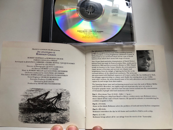 The Adventures Of Robinson Crusoe (Original Television Soundtrack) / Music by Robert Mellin And Gian-Piero Reverberi / New Expanded CD Release - Over 30 Minutes Of Extra Music / Silva Screen Audio CD 1997 / FILMCD 705