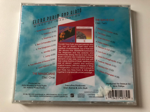 Flora Purim & Airto – Wings Of Imagination / The Magicians; The Sun Is Out - Two Classic Albums in one Unique Package / Concord Vista 2x Audio CD 2001 / CCD2-4973-2
