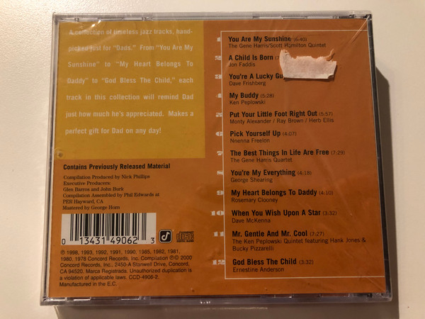 Jazz For Dads / Concord Jazz Audio CD 2000 / CCD-4906-2