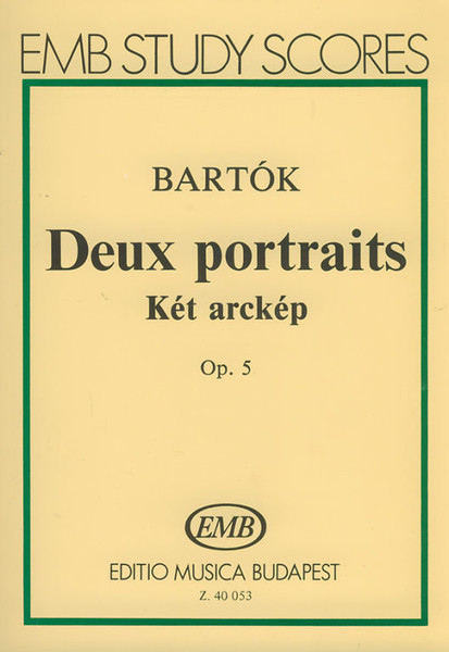 Bartók Béla: Two Portraits / for orchestra pocket score / Edited by Dille, Denijs / Editio Musica Budapest Zeneműkiadó / 1983 / Szerkesztette Dille, Denijs 