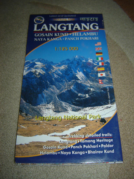 LANGTANG Trekking Map  Gosain Kund - Helambu - Naya Kanga - Panch Pokhari (6T-R5IP-2ENR)