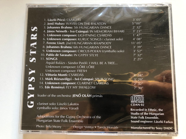 Gypsy Stars - Selections from the Gypsy concert of the Hungarian State Folk Ensemble / Sony DACD Audio CD 1995 / CDAN 02