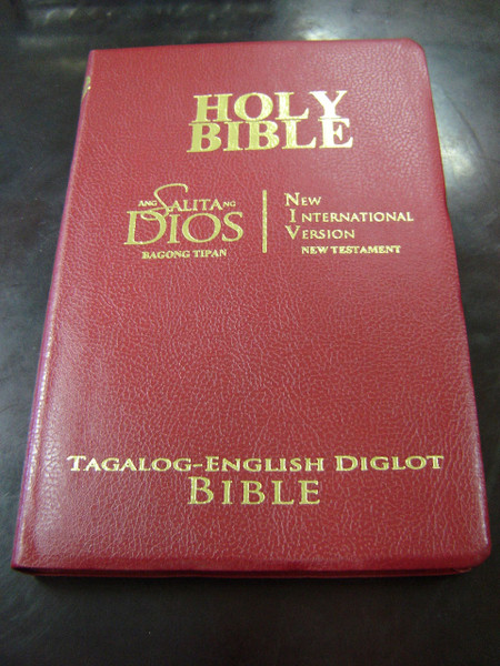 Tagalog - English New Testament BURGUNDY Cover, Golden Edges / Modern Tagalog Version