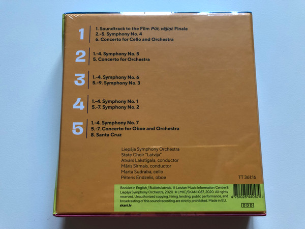 Imants Kalniņš - Complete Symphonies & Concertos - Liepaja Symphony Orchestra / LMIC/SKANI 5x Audio CD, Box Set 2020 / 087