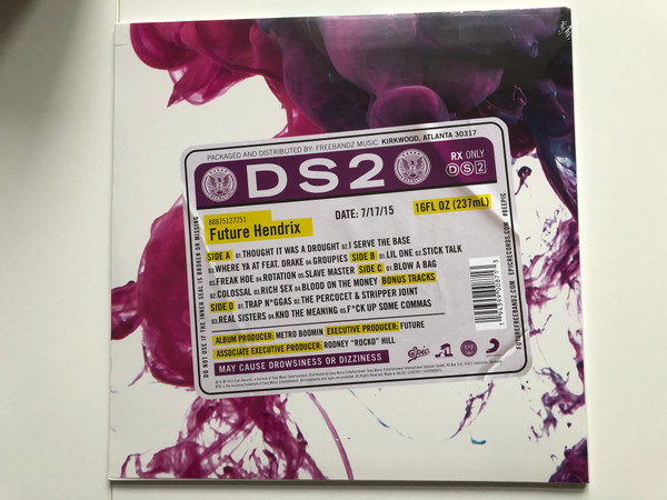 Future – DS2 / The Third Studio Album 2x Platinum / 2 LP Teal Colored Vinyl / Includes The Hit Tracks ''F*ck Up Some Commas''; ''Trap N*@@as''; ''Real Sisters'' & ''Where Ya At'' feat. Drake / Epic 2x LP 2015 / 88875127251 (194399008713)