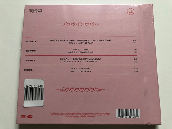 Aretha Franklin – The Atlantic Singles (1968) / Four Hit Singles From 1968 On 7'' Vinyl / Includes ''I Say A Little Prayer'', ''Think'' & ''(Sweet Sweet Baby) Since You've Been Gone'' / Atlantic 4x LP 2019 / R7 572162