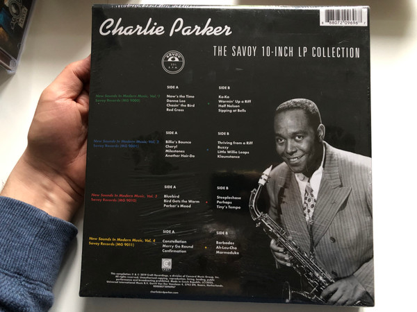 Charlie Parker – The Savoy 10-Inch LP Collection / Deluxe Vinyl Box Set Celebrating Bird's Centennial / Four 10-inch LPs cut from newly restored and remastered audio / Craft Recordings 4x LP, Box Set 2019 / 00888072096967