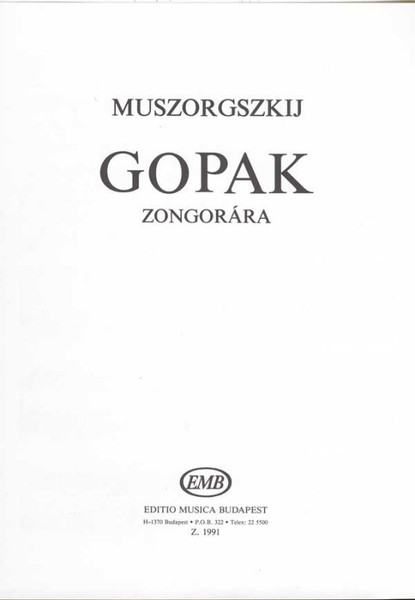 Mussorgsky, Modest Petrovich: Gopak / Editio Musica Budapest Zeneműkiadó / 1991