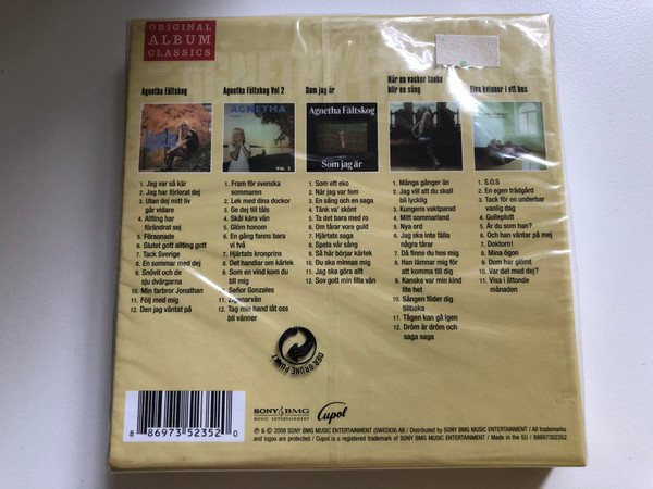 Agnetha Fältskog – Original Album Classics / Agnetha Fältskog; Agnetha Fältskog Vol. 2; Som Jag Är; När En Vacker Tanke Blir En Sång; Elva Kvinnor I Ett Hus / Cupol 5x Audio CD 2008, Box Set / 88697352352