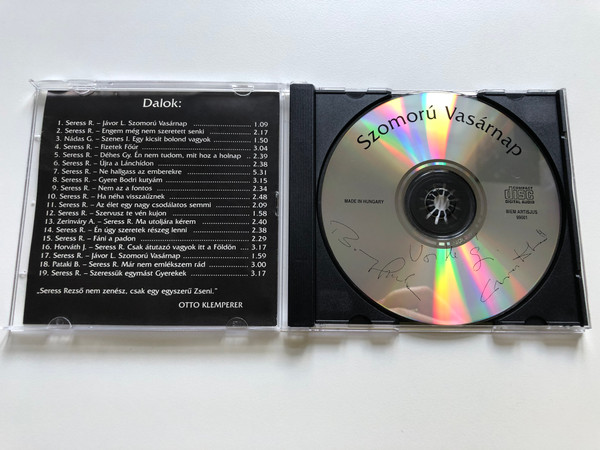 Szomorú Vasárnap (Seress Rezső Dalai) - Bodrogi, Voith, Garas / Audio CD / 99001 