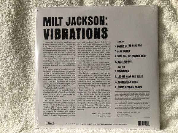 Milt Jackson: Vibrations / Deluxe Gatefold Edition, 180 Gram, HQ Virgin Vinyl / DOL LP 2013 / DOL994HG
