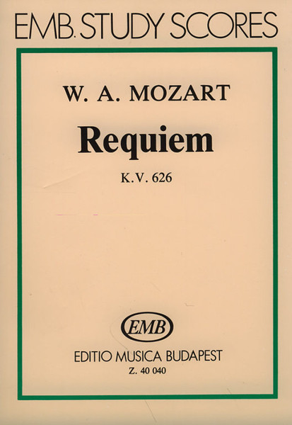 Mozart, Wolfgang Amadeus: Requiem K 626 / pocket score / Edited by Darvas Gábor / Editio Musica Budapest Zeneműkiadó / 1983 / Szerkesztette Darvas Gábor 