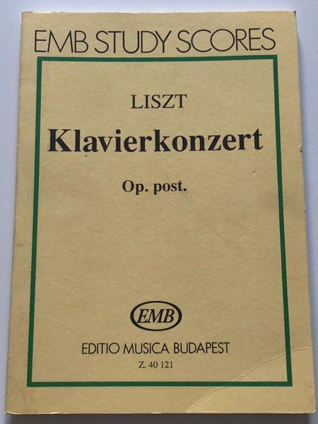 Liszt Ferenc: Piano Concerto in E flat major, op. post. / pocket score / Edited by Rosenblatt, Jay / Editio Musica Budapest Zeneműkiadó / 1992 / Közreadta Rosenblatt, Jay (9790080401217) 