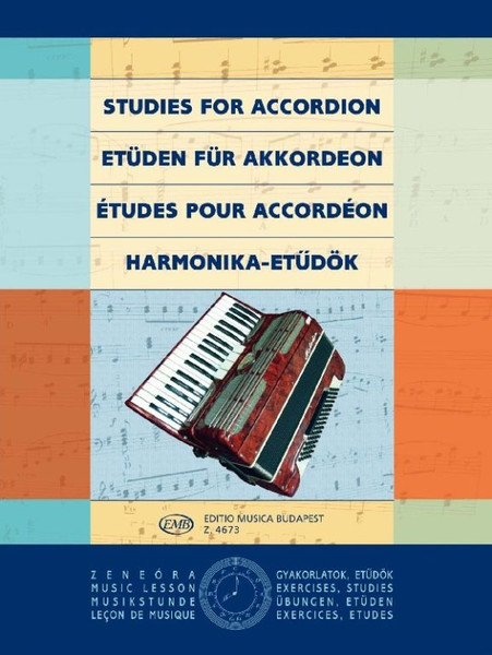 Studies for accordion / Transcribed by Bartók Karola / Editio Musica Budapest Zeneműkiadó / 1964 / Harmonika-etűdök / Átírta Bartók Karola