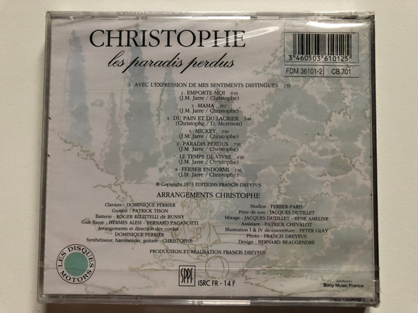 Christophe – Les Paradis Perdus / Les Disques Motors Audio CD / FDM 36101-2