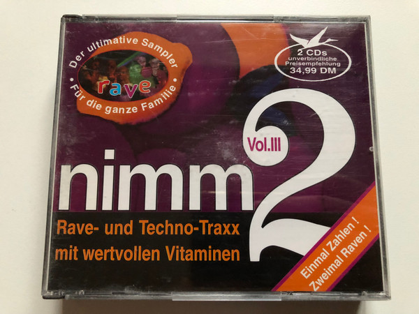 Nimm 2 - Vol. III / Rave-und Techno-Traxx mit wertvollen Vitaminen / Der ultimative Sampler. Fur die ganze Familie / Einmal Zahlen! Zweimal Raven! / Sub Terranean 2x Audio CD / SPV 085-47172