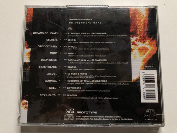 Grooverider – The Prototype Years / Double CD. Disc 2 DJ Mix By The Grooverider, Includes 2 Bonus Tracks / Higher Ground 2x Audio CD 1997 / 487219 9