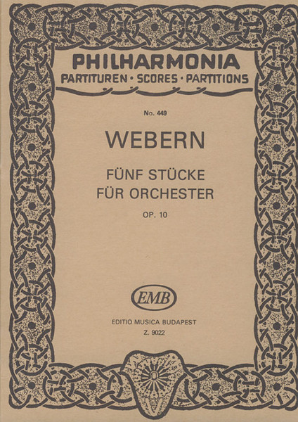 Webern, Anton: Fünf Stücke / pocket score / Editio Musica Budapest Zeneműkiadó / 1981 / kispartitúra