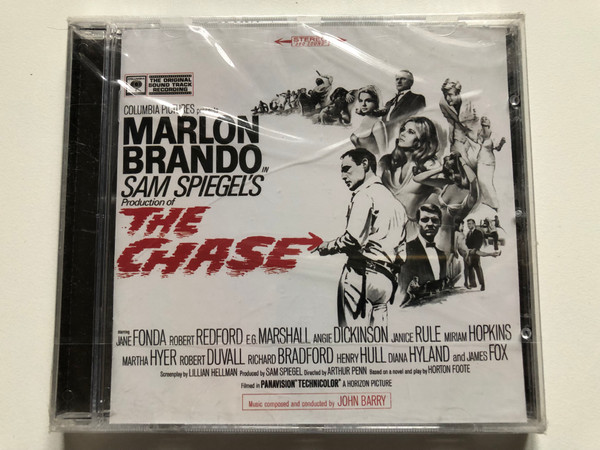 Columbia Pictures Presents Marlon Brando in Sam Spiegel's Production Of The Chase / Music Composed and Conducted by John Barry / Starring Jane Fonda, Robert Redford, E. G. Marshall, Angie Dickinson / Columbia Audio CD 2004 / 515133 2