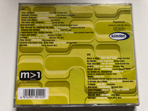 M>1 - Vol. 3 / The Real House Club Compilation // Featuring: Phats And Small, Armand Van Helden, Nalin And Kane, Paul Van Dyk, and more / Mixes By Mousse T, Junior Vasques / Hyperium Records 2x Audio CD / DCD 391 3012 2