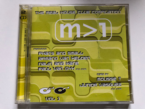 M>1 - Vol. 3 / The Real House Club Compilation // Featuring: Phats And Small, Armand Van Helden, Nalin And Kane, Paul Van Dyk, and more / Mixes By Mousse T, Junior Vasques / Hyperium Records 2x Audio CD / DCD 391 3012 2