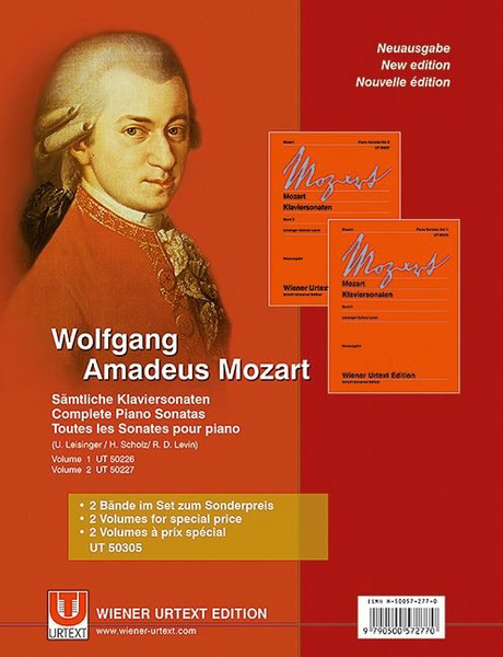 Mozart, Wolfgang Amadeus: Complete Piano Sonatas 1-2 / Urtext / Edited by Leisinger, Ulrich / Universal Edition / Szerkesztette Leisinger, Ulrich 