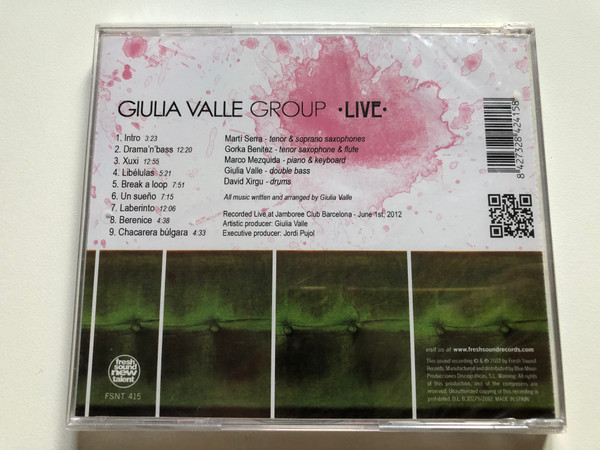Giulia Valle Group – Live / Fresh Sound New Talent Audio CD 2012 / FSNT 415
