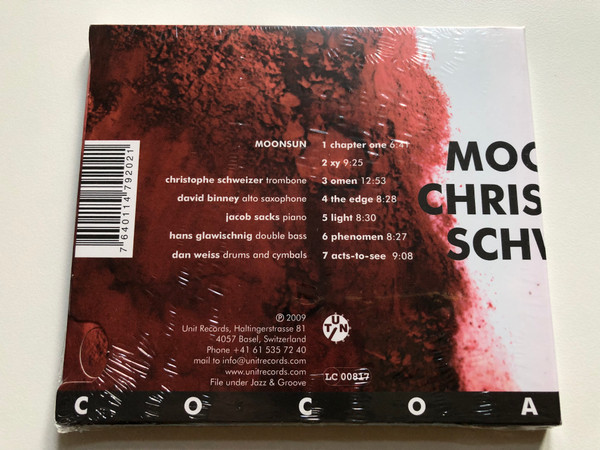 Moonsun Christophe Schweizer – Cocoa / Unit Records Audio CD 2009 / UTR 4202