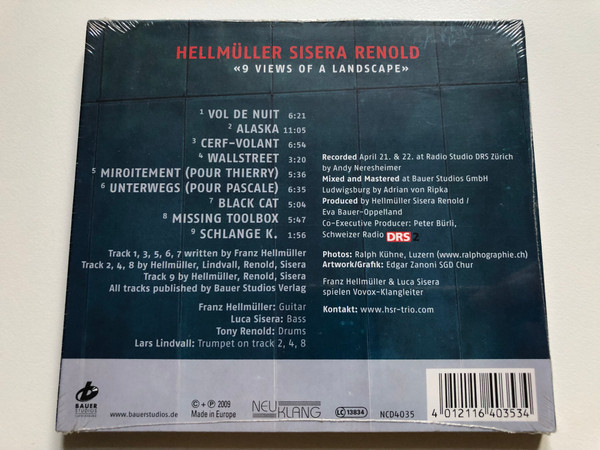 Hellmüller, Sisera, Renold – 9 Views Of A Landscape / Neuklang Audio CD 2009 / NCD4035