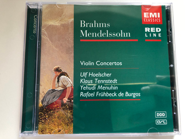 Brahms, Mendelssohn - Violin Concertos - Ulf Hoelscher, Klaus Tennstedt, Yehudi Menuhin, Rafael Fruhbeck de Burgos / Red Line / EMI Classics Audio CD 1999 Stereo / 724357324922