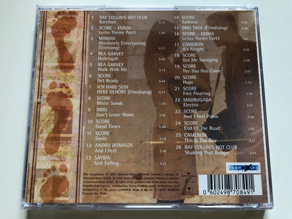 Barfuss Original Soundtrack / Inkl. Mariha, Dido, Rea Garvey, Ray Collin's Hot Club, Andru Donalds, Madrugada, Cameron, Saybia, u. v. a. / Island Records Audio CD / 9870849