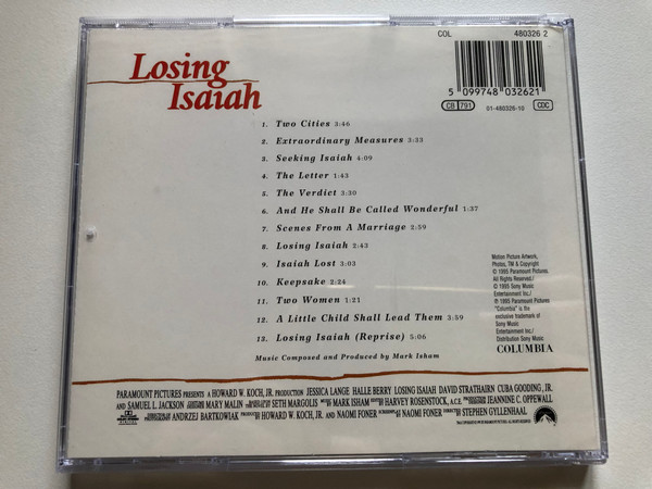 Jessica Lange, Halle Berry - Losing Isaiah (Original Motion Picture Soundtrack) - Music Composed By Mark Isham / Columbia Audio CD 1995 / 480326 2